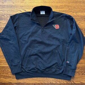 #624 DAYTON FLYERS (Champion) XXL DARK NAVY BLUE Quarter-Zip Men's Sweater.